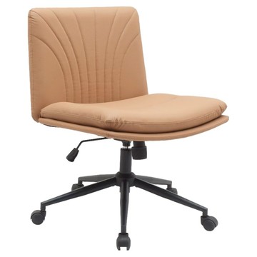 E-home 羅伊PU面可調式電腦椅 尼龍滑輪 金屬黑漆五爪腳  69 x 63 x 84-92 cm  棕色