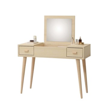 直人木業-SNOW北歐風白楓木掀鏡化妝桌100公分