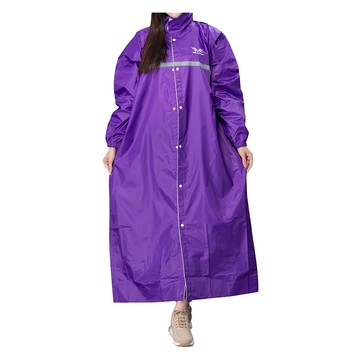 DongShen 東伸 風采半開式雨衣 車縫防水條貼合 收納式雨帽 前後反光條設計  紫色  3XL