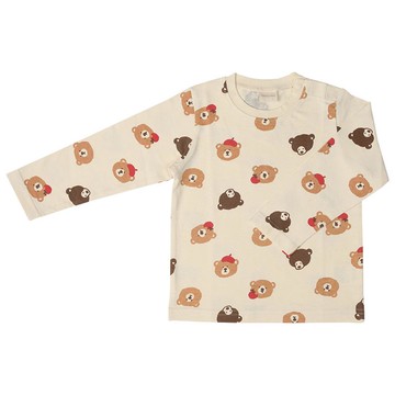 akachan honpo - 長袖T恤-圖案-象牙白色