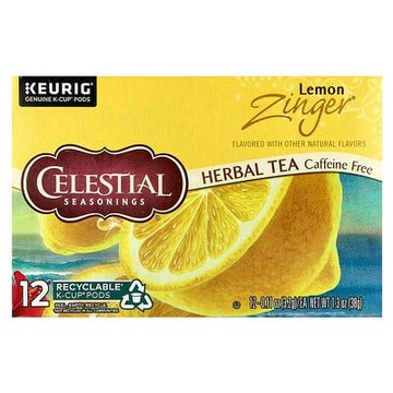 Celestial Seasonings, 草本茶，Lemon Zinger®，無咖啡萃取，12 K-Cup Pods，每個 0.11 盎司（3.2 克）