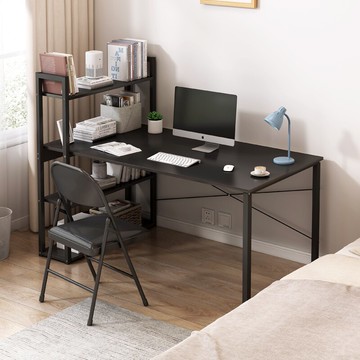 轉角桌 書桌 電腦桌 書桌學生家用寫字桌簡約現代臥室租房轉角桌書架一體學習桌電腦桌『xy11974』