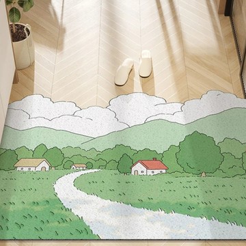 可剪裁玄關腳踏墊 絲圈印花地墊  60 x 40cm  森林 06