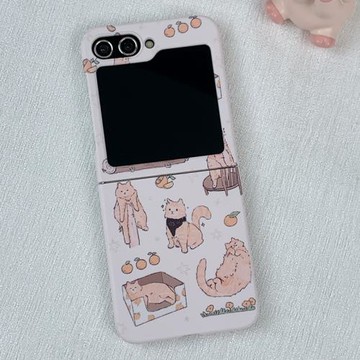 橘子紫貓適用三星zflip6/5手機殼折疊屏4代W25flip心系天下大視窗全包防摔女新款超好看韓國菲林硬保護外套