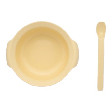 SIMPLA 玉米田 嬰童淺碗 + 匙組  黃色  碗 + 餵食匙  1組