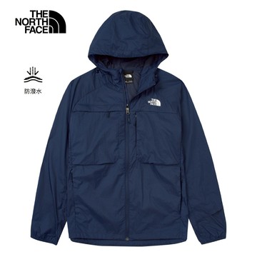The North Face北面男款藍色DWR防潑水防風外套｜87W68K2