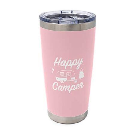 Dock N Stow Happy Camper Stainless Steel Tumbler with Vacuum Insulated Double Wall, Splash Proof Sliding Lid Great for Hot or Cold Drinks, Outdoor Cam