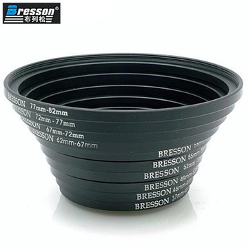 布列松Bresson金屬萬用濾鏡轉接環亦是多用途遮光罩組RI3782(10入,37-46-49-52-55-58-62-67-72-77-82)