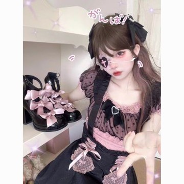 【台灣有貨】實拍 黑色lolita暗黑哥特風可愛頭飾JK漫展cosplay道具飾品十字架眼罩