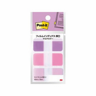 3M スリーエムジャパン  Post-it ポスト・イット フィルムインデックス 厚口 マルチカラー7 フラミンゴ 686MC-7
