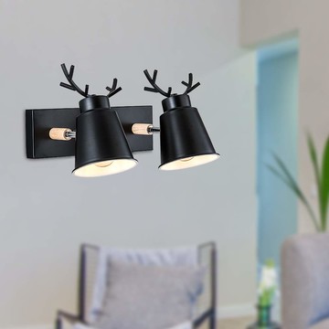 北歐風原木麋鹿壁燈 YP80-818-B2