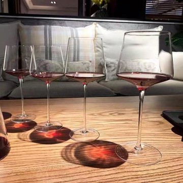 鋒銘網紅ins高腳杯家用純手工方形勃艮第玻璃葡萄酒杯水晶紅酒杯