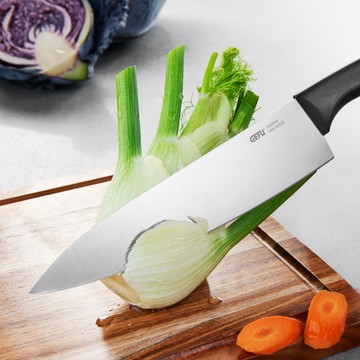 德國 GEFU 料理刀21cm/KIMS品牌雙面砧板 2件組