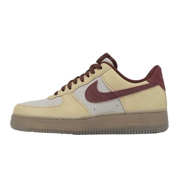 Nike 休閒鞋 Air Force 1 07 PRM 男鞋 棕 紅 AF1 麂皮 IQ3408-286