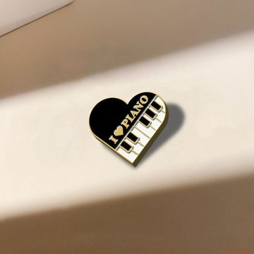 桃園出貨✨我愛鋼琴I Love Piano胸針學習勵志徽章揹包衣服小衆針釦配飾