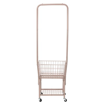 樂嫚妮 鐵藝衣帽架 附籃筐  粉色  57 x 42.5 x 175cm