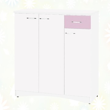 文創集 南亞塑鋼 雪莉多彩3.2尺雙開門單抽塑鋼鞋櫃(七色可選)-94.7x36.5x103.5cm免組