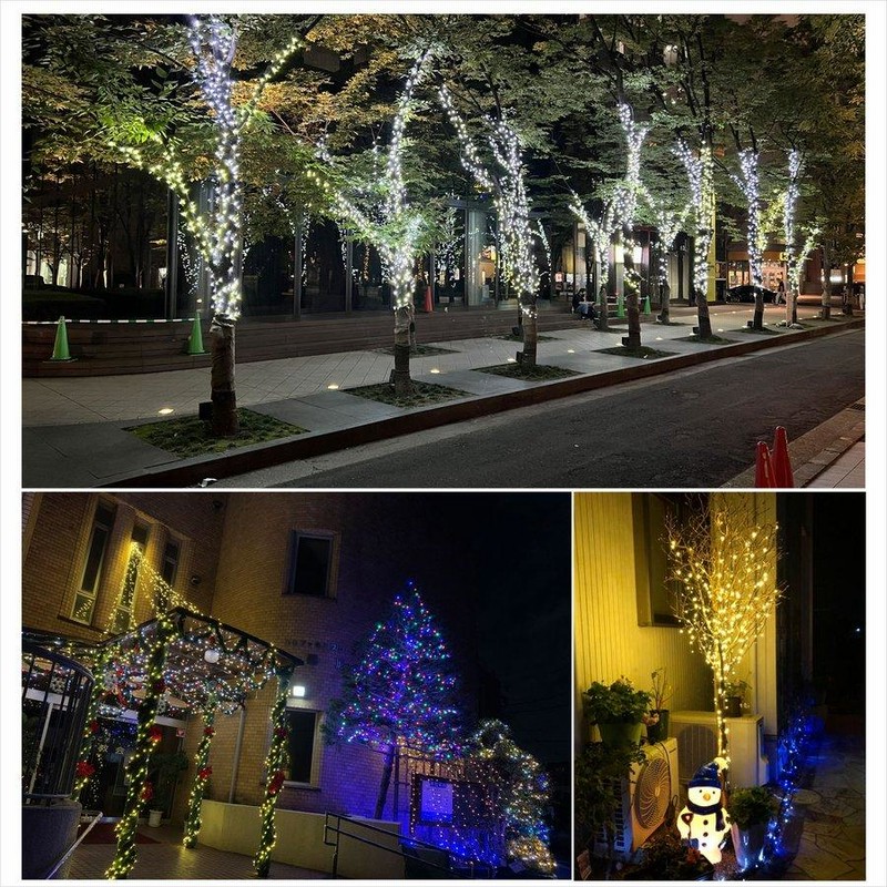 ショップ イルミネーションLEDライト2セット 屋外用ストレートLED