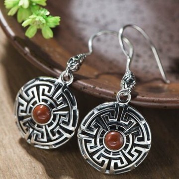 925純銀耳環松石耳針-民族風格復古精美母親節情人節生日禮物女飾品3色73hl78【獨家進口】【米蘭精品】