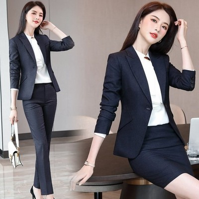 通勤 Ol オフィススーツ フォーマル グレー ネイビー スーツ レディース パンツスーツ 春 秋 2点 大きいサイズ 通販 Lineポイント最大get Lineショッピング