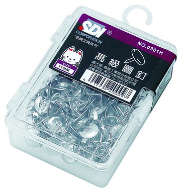 SDI 手牌 # 0301H  高級圖釘11mm(160粒裝)【APP滿額下單10%點數(單一帳號最高5000點)】1/31止