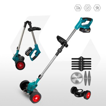 跨境鋰電割草機小型家用多功能折疊打草機無線手持農用 工具除草[DD1209001]