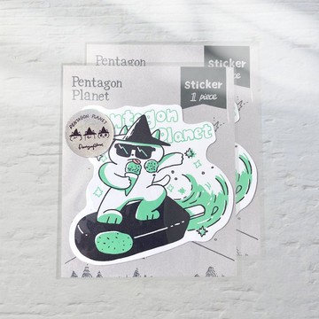 薄荷巧克力大貼紙 2入  行李箱貼紙 造型貼紙 /五角星球