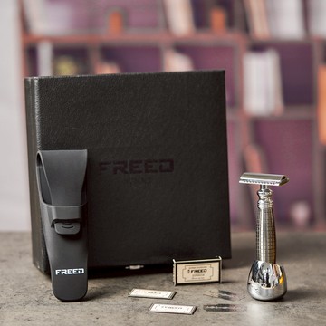 【FREED】尊爵四件組雙刃刮鬍刀禮盒-手雷款 客製化 刻字 送禮 生日 男生 男性 禮物推薦 聖誕節 交換禮物