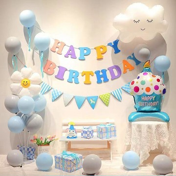⏳臺灣特售⏳ins生日氣球裝飾酒店背景牆兒童男孩女朋友生日派對場景佈置用品