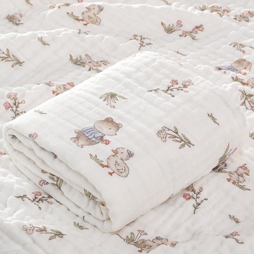 嬰兒浴巾紗布吸水新生兒蓋毯初生寶寶兒童洗澡毛巾抱被兩用鑫弘-萌寶童裝可開發票