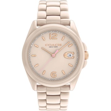 COACH Greyson C字陶瓷女錶 新年開運 送禮推薦-奶茶色/36mm CO14504065