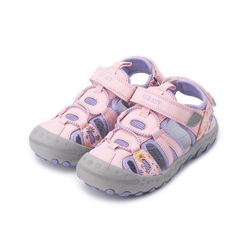 RED ANT 魔鬼氈護趾運動涼鞋 粉 中大童鞋