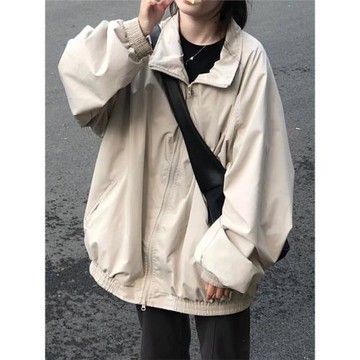 早秋美式vintage工裝夾克外套女2025新款秋冬季小眾飛行員棒球服