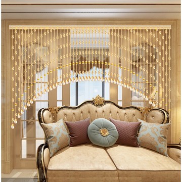 水晶葫蘆珠簾 臥室門簾 隔斷玄關過道陽臺廁所免打孔客廳掛簾子【不二雜貨】