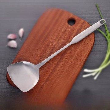 純鈦鍋鏟老聶家炒菜鏟子家用鈦鏟長柄一體成型鏟子廚房家用不生銹