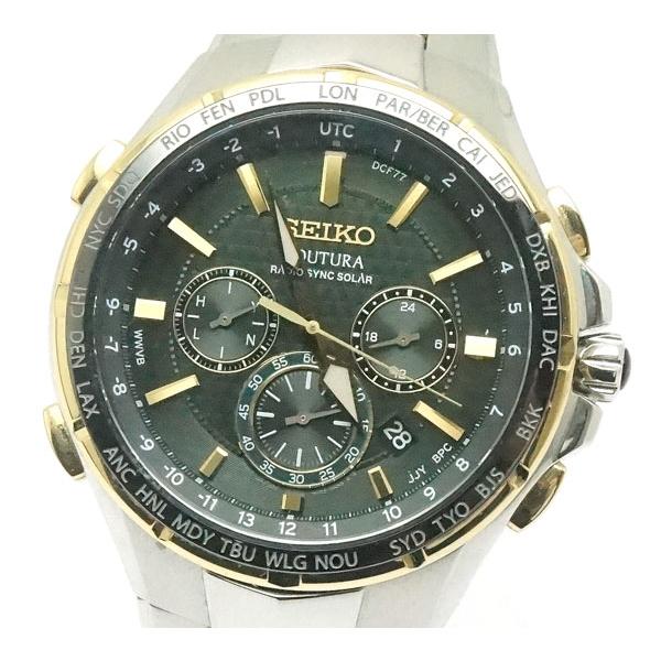 中古 美品 Seiko セイコー コーチュラ メンズ 腕時計 電波ソーラー 8B92-0AL0 | LINEショッピング