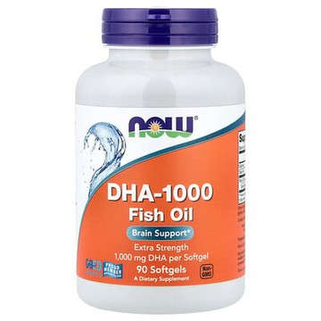 NOW Foods, DHA-1000 腦幫助，額外強度，1000 毫克，90 顆軟凝膠