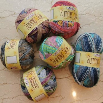 英國kingCole夏季長段染毛線手工編織棉麻蕾絲線AB花色450米100克