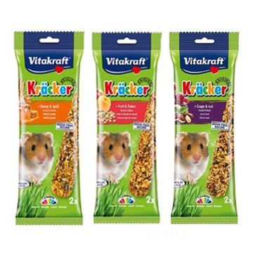 德國Vitakraft VITA-大頰鼠棒棒糖-水果百匯/花生堅果/香純蜂蜜 袋裝/2支入 x 5組