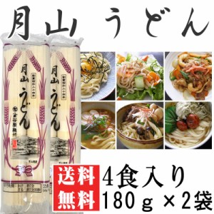 ポイント消化 うどん 送料無 お試し月山うどん 4人前 180g×2袋 [月山うどん180ｇ×2 BS]　メール便 ネコポス 即送