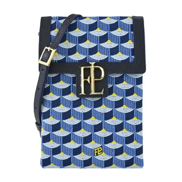 Faure Le Page Call Me 12 經典logo織布翻蓋手機包-藍