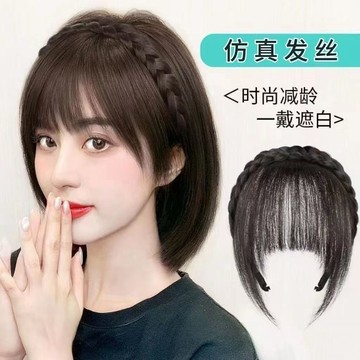 ⚡臺灣出貨⚡可愛古風假髮箍仿真發自然蓬鬆增髮量法式復古一體網紅懶人假劉海