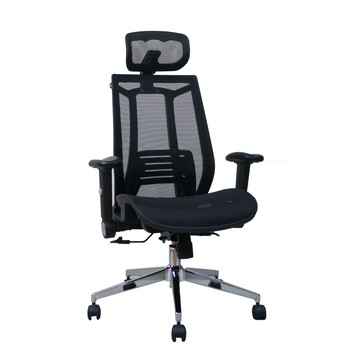 台灣製造 SGS認證 EL-69 透氣辦公椅-黑（52*73*126cm）_廠商直送