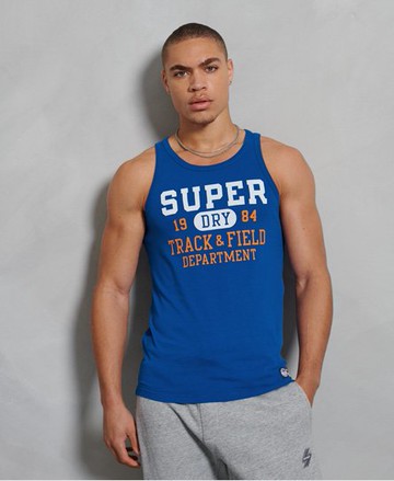 Superdry Men's Men's Track & Field Graphic Vest Blue / Mazarine Blue - Size: Xxl