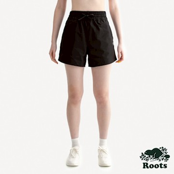 Roots女裝- ATHLEISURE 平織短褲-黑色