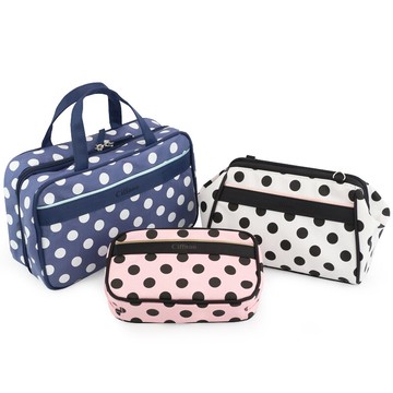 帆布波點媽媽買菜手拿裝手機零錢包小拎包化妝護膚品收納袋小方包