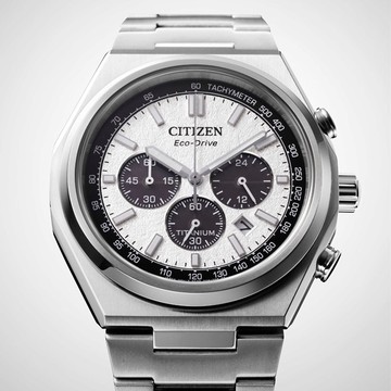 CITIZEN_星辰 GENTS 白色光動能超級鈦碼錶計時腕錶CA4610-85A