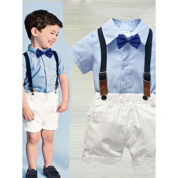 男童背帶套裝1-3-5歲寶寶周歲宴衣服幼兒園小男孩畢業照禮服西裝2