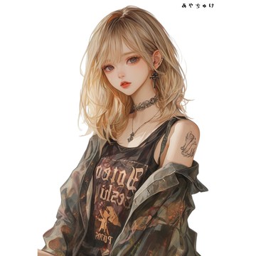 【10月新品5】07-094-0038 人物貼紙 輕龐克女孩