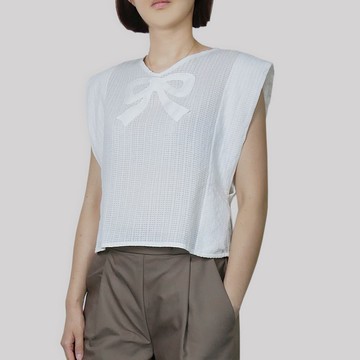 棉質鏤空提花上衣